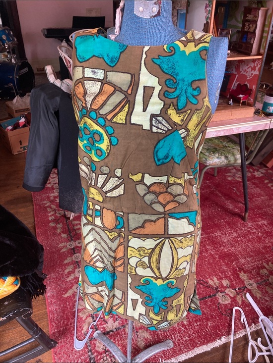 Dresses & Skirts - Vintage tiki style geometric print sundress